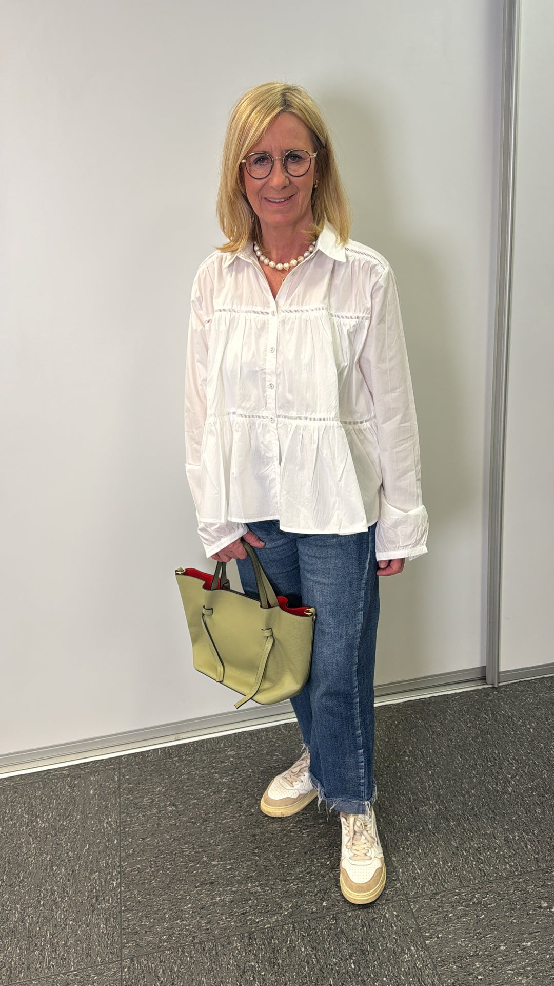 Verspielte Bluse - Weiß