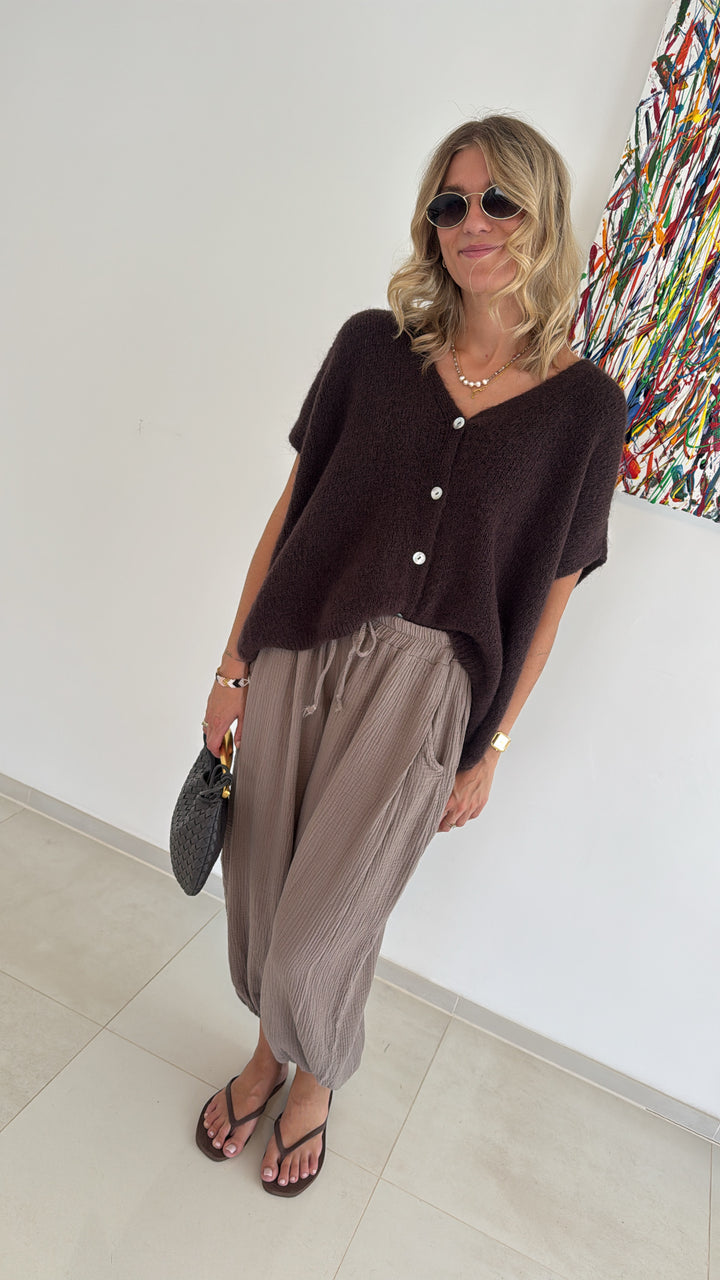 Musselin-Hose - Taupe