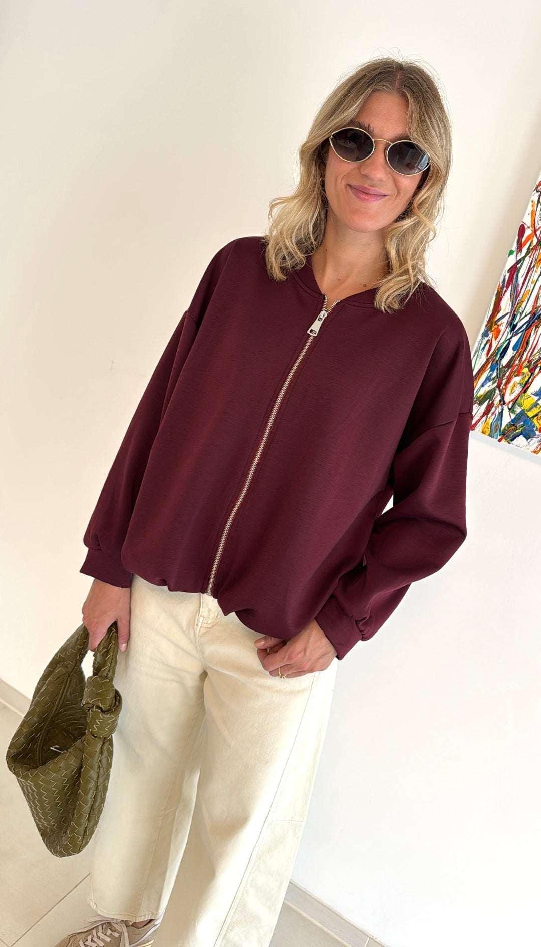 Blouson-Jacke - Burgunder