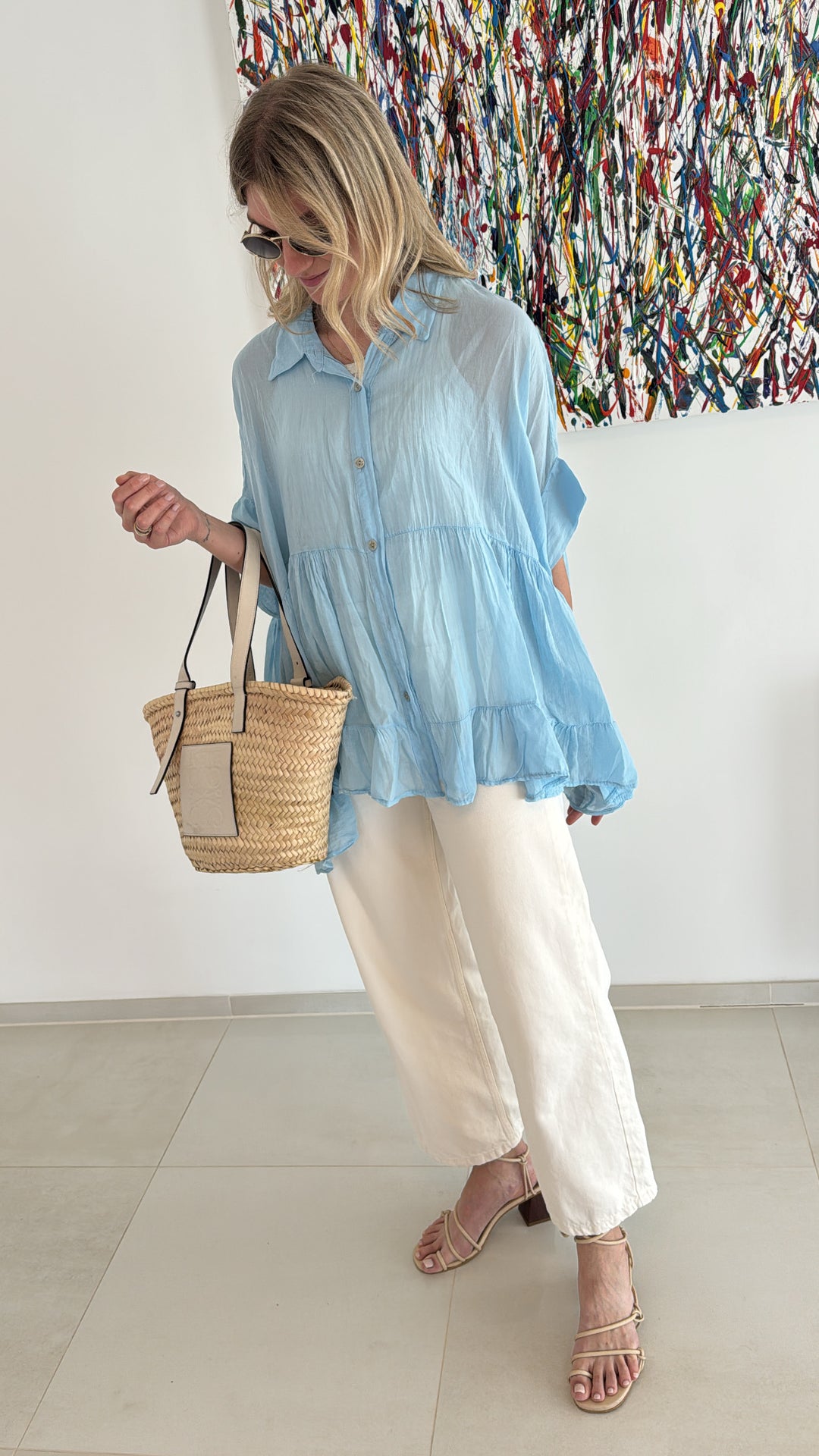 Bluse - Hellblau