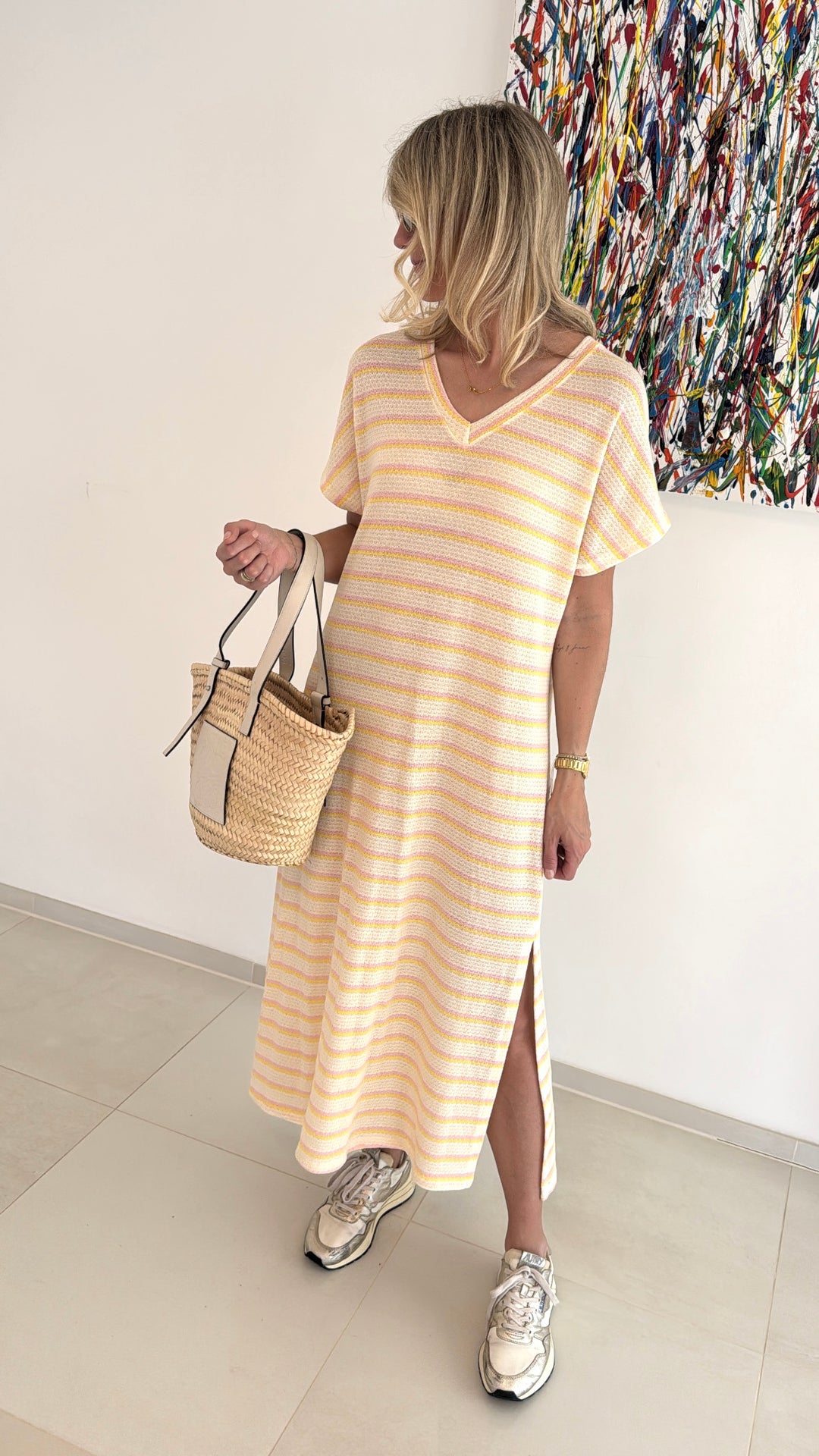 Strickkleid - Gelb