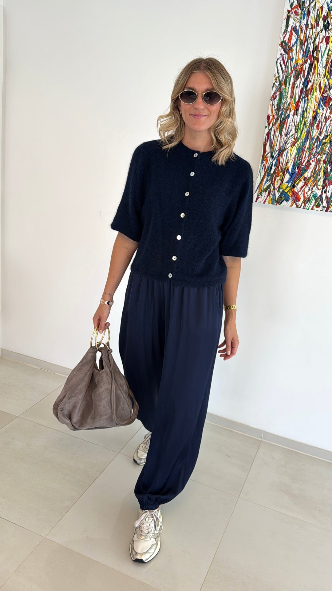 Angora-Cardigan - Navy