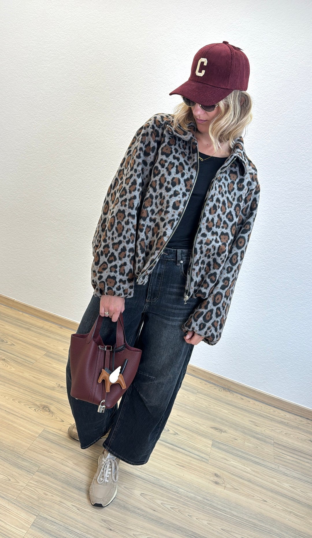 Jacke mit Print - Grau