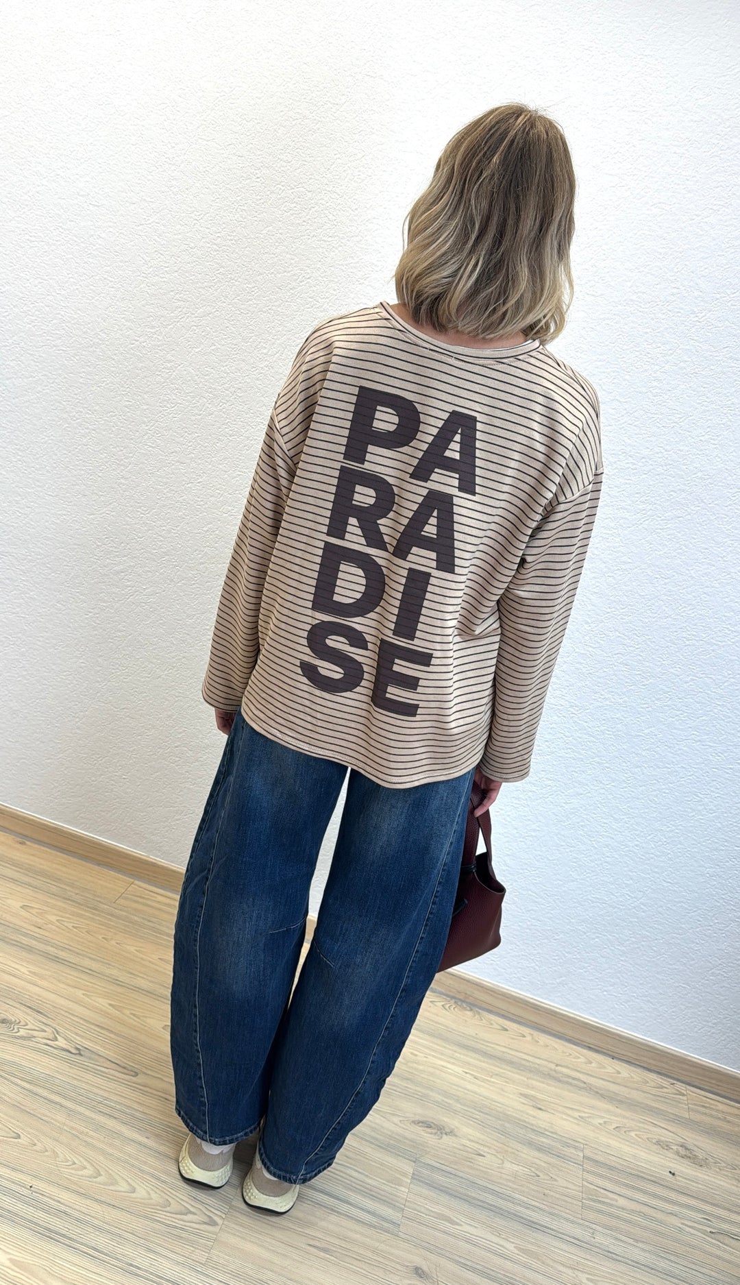 Gestreiftes Shirt - Beige