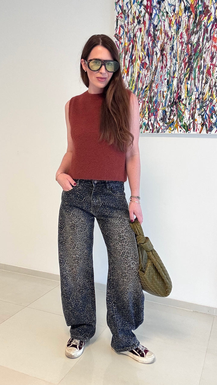 Barreljeans mit Print