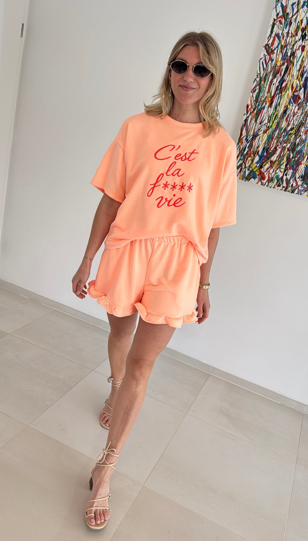 Kurze Hose - Apricot