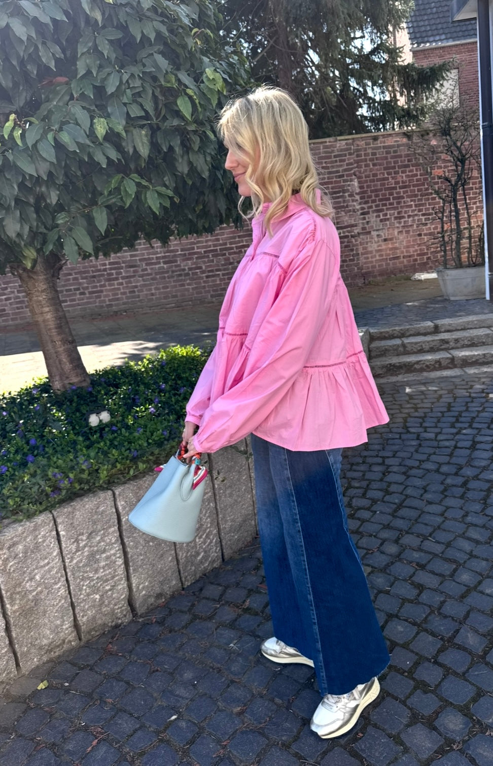 Verspielte Bluse - Rosa
