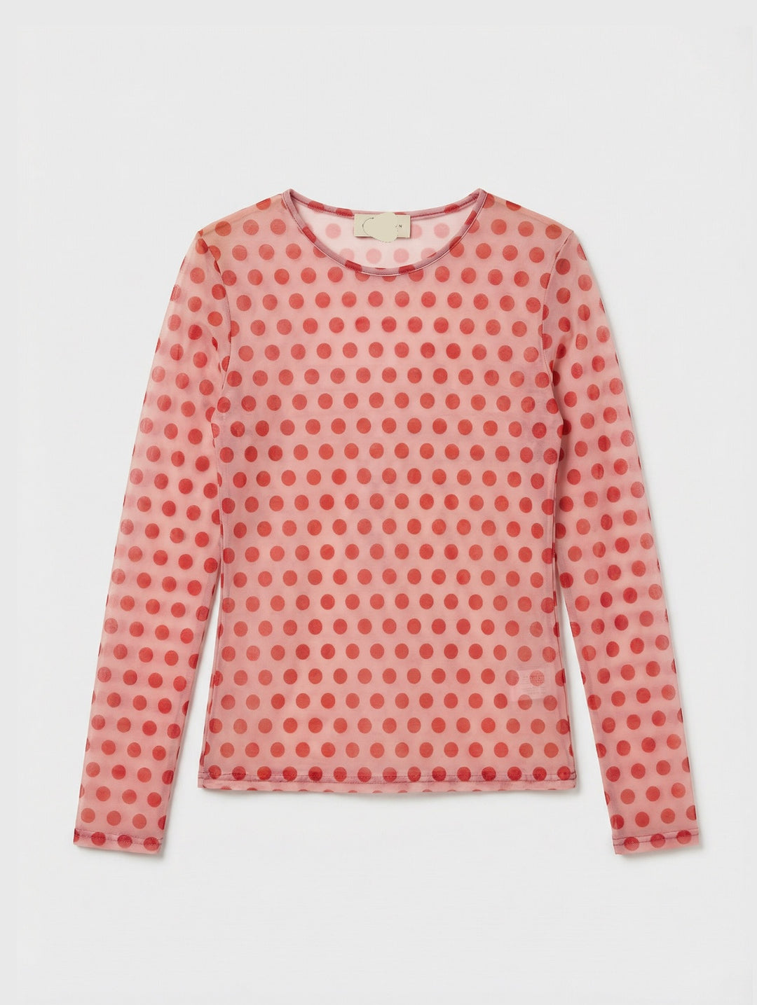 Dünnes Shirt mit Punkten - Rot