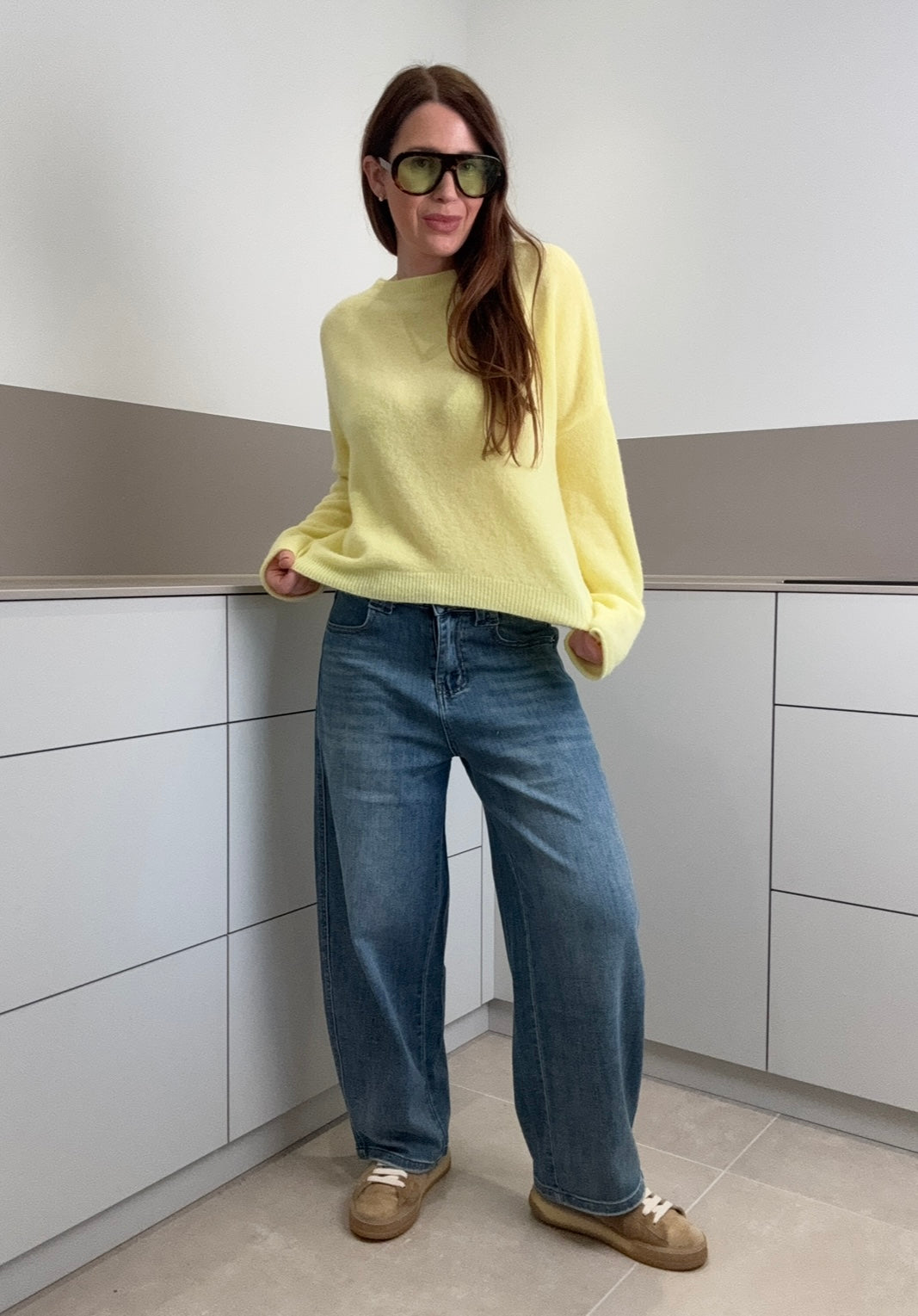 Baby-Alpaka Pullover - Gelb