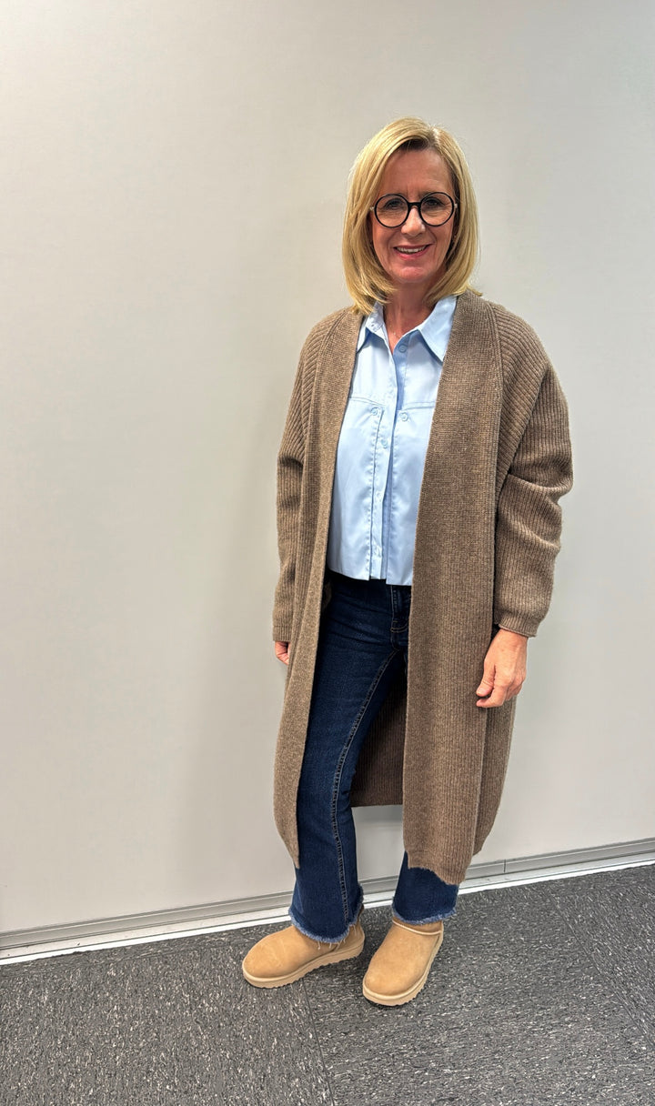 Midi-Strickjacke aus Wolle