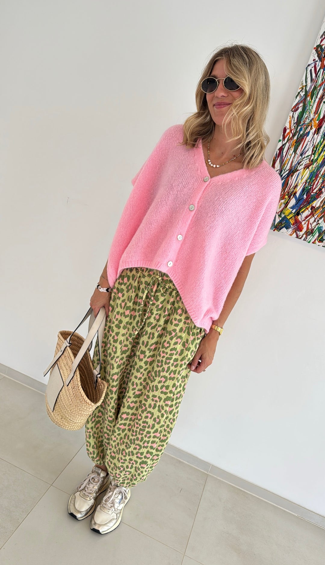 Mohair-Weste - Rosa
