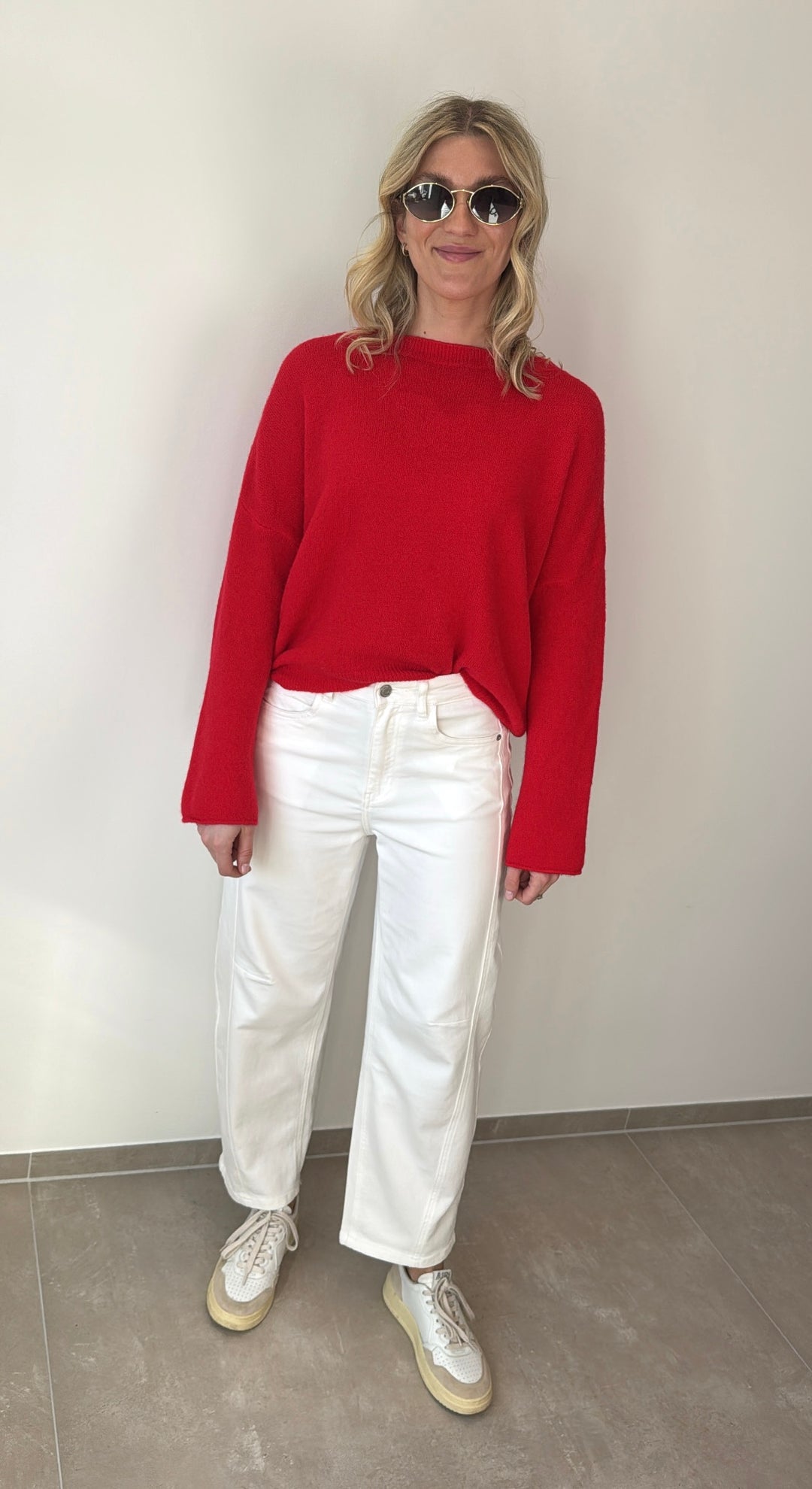 Baby-Alpaka Pullover - Rot
