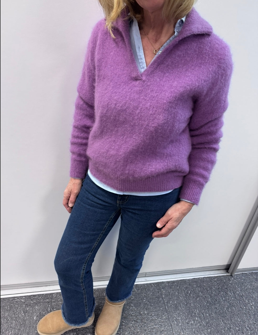 Mohair-Pullover - Lila