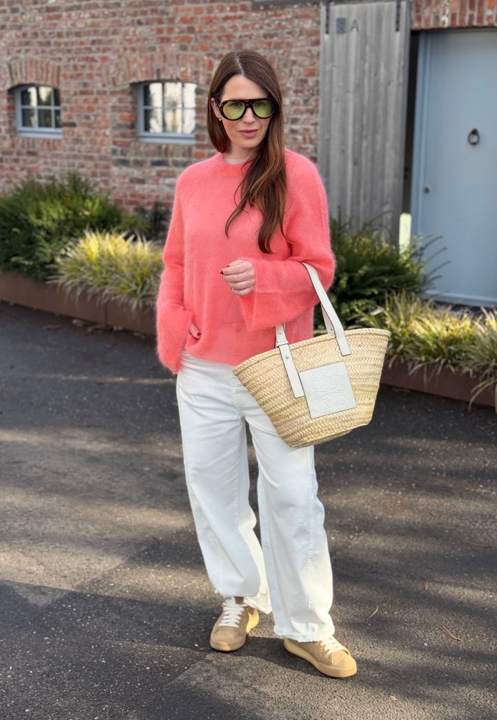 Dünner Mohairpullover - Orange