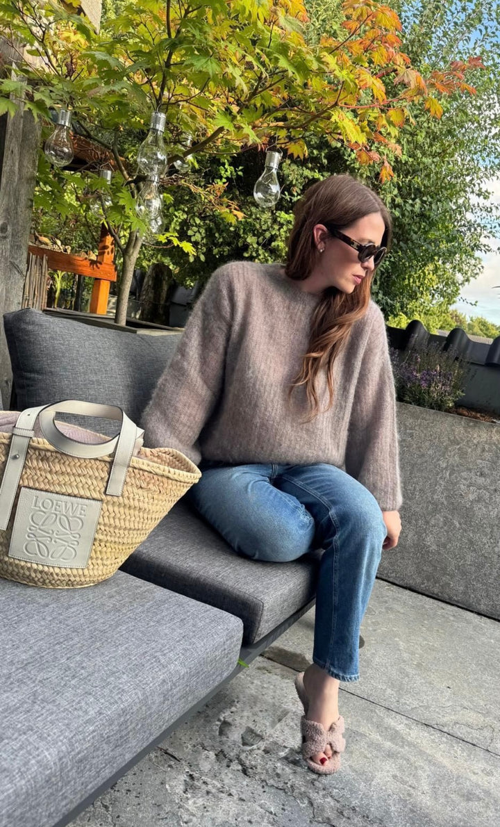 Mohair-Pullover - Taupe