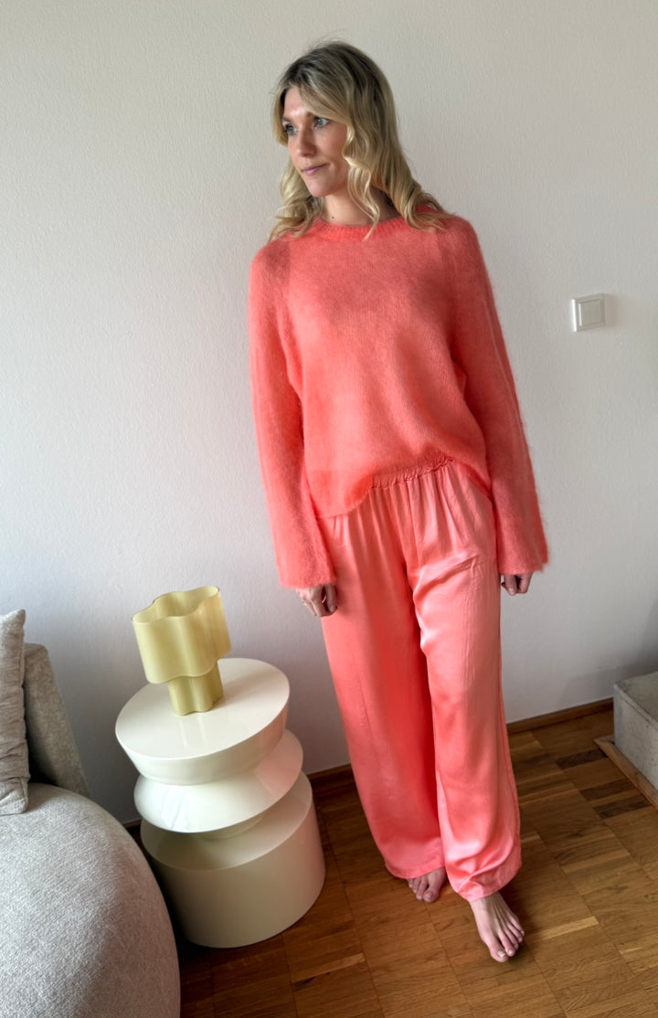 Dünner Mohairpullover - Orange