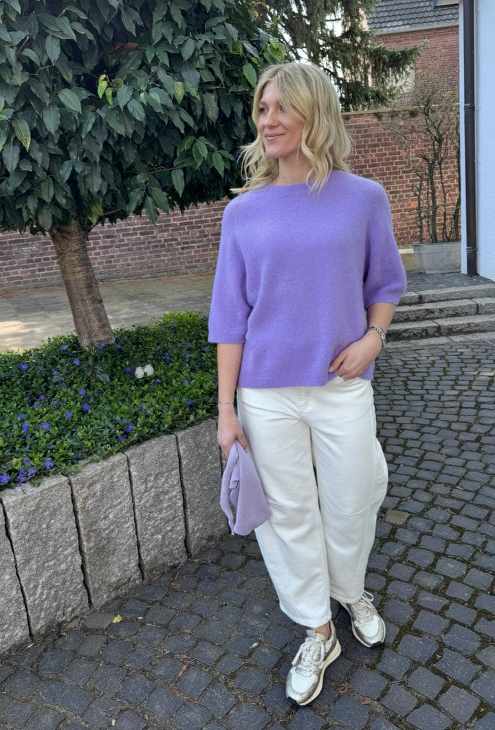 Strickshirt mit Baby-Alpaka - Flieder