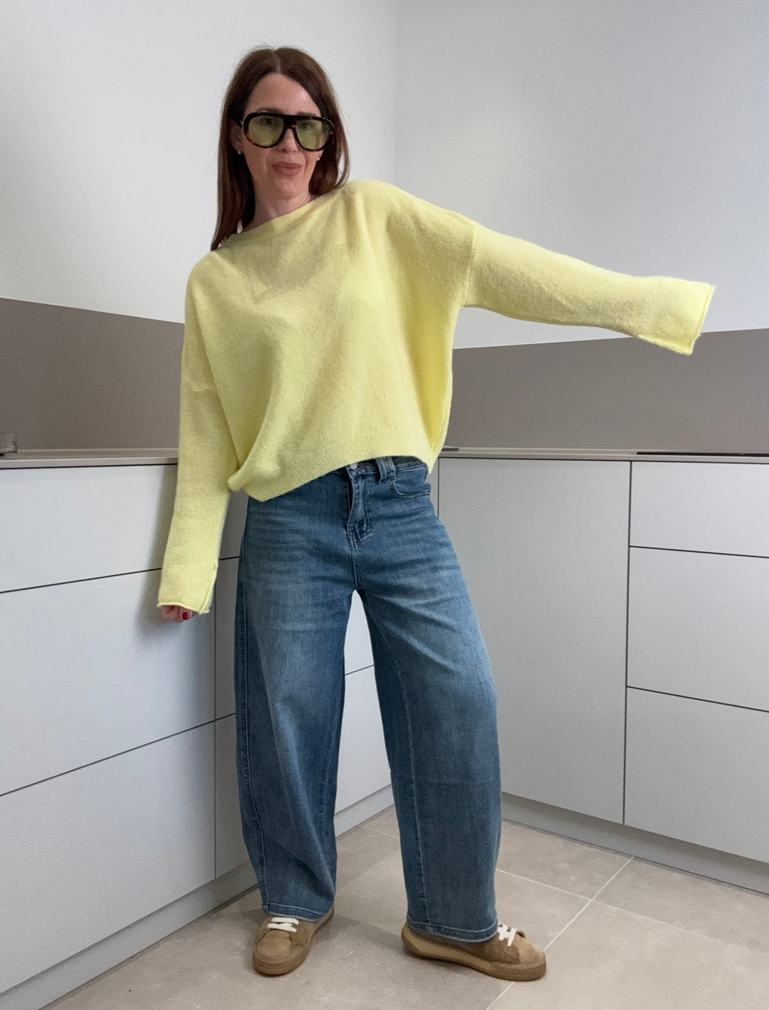 Baby-Alpaka Pullover - Gelb