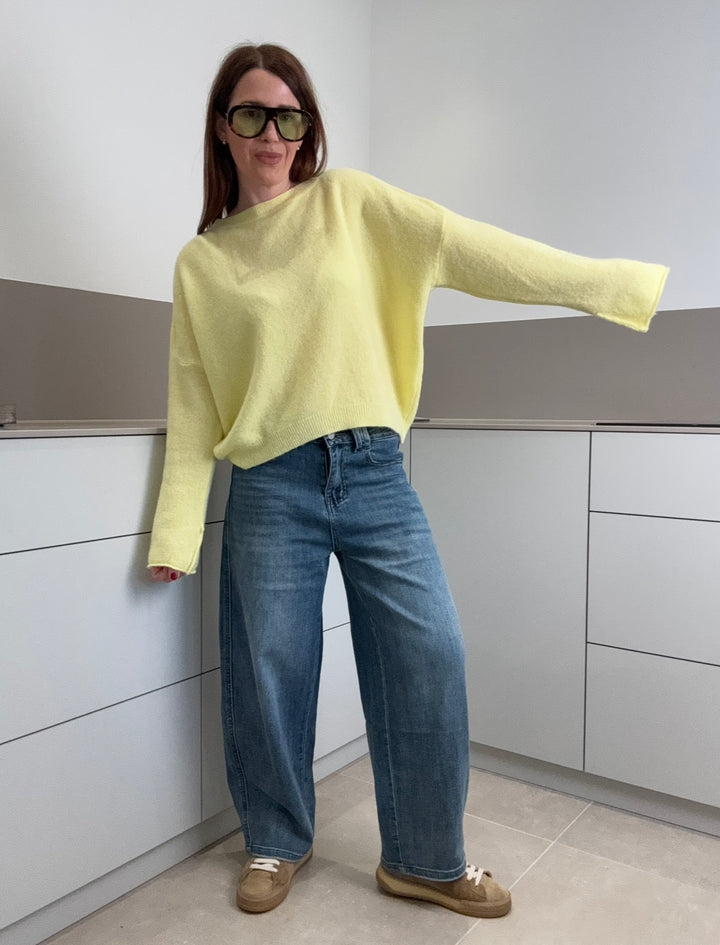Baby-Alpaka Pullover - Gelb