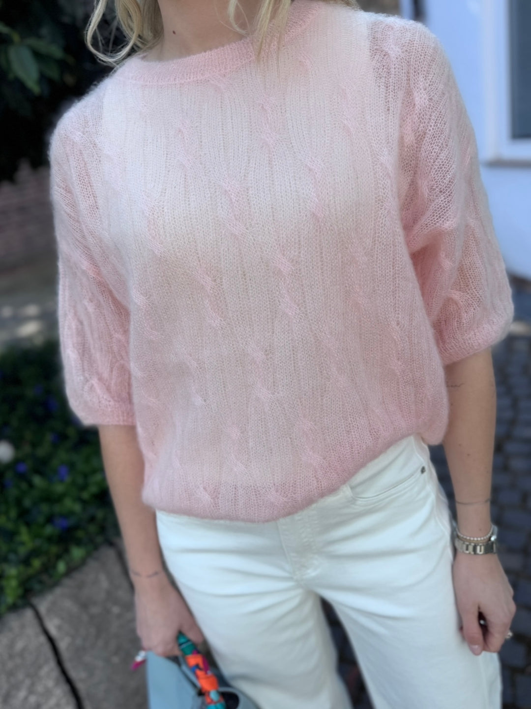 Dünnes Mohair-Shirt - Rosa