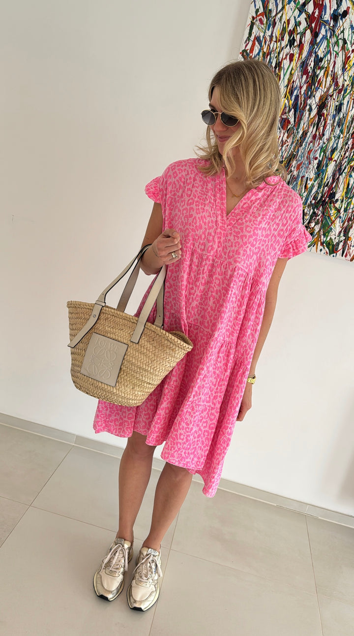 Musselin-Kleid mit Print
