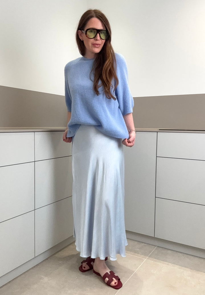Strickshirt mit Baby-Alpaka - Hellblau 57