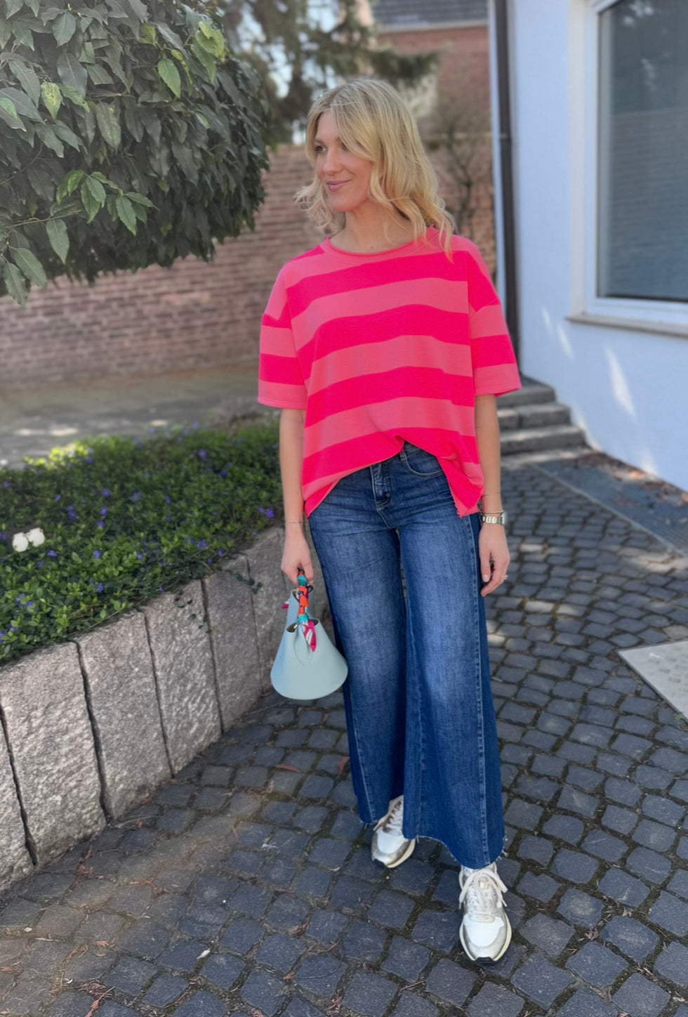 Gestreiftes Shirt - Pink