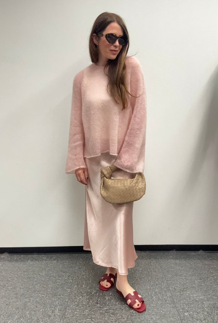 Dünner Mohairpullover - Rosa