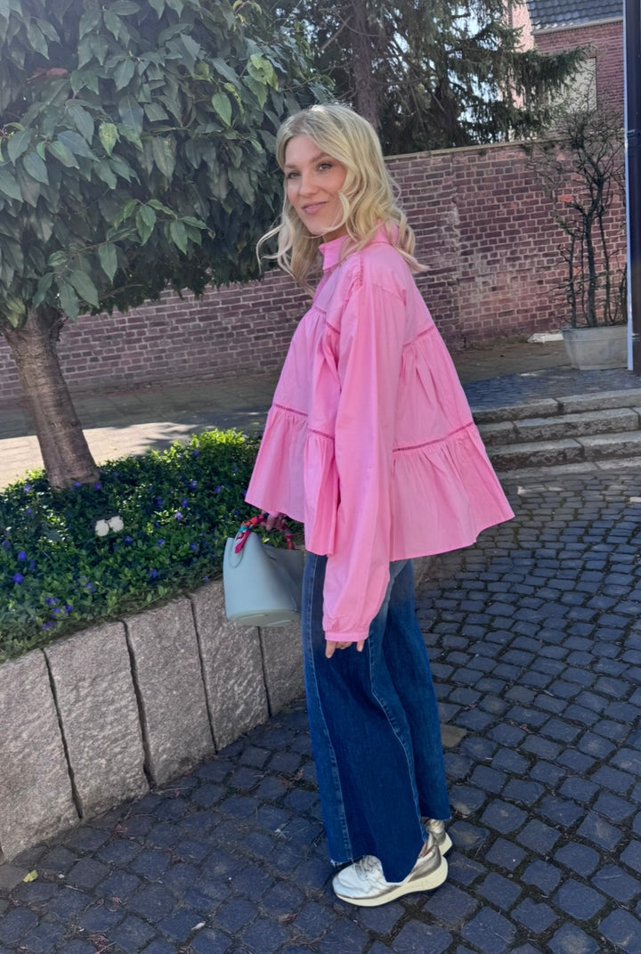 Verspielte Bluse - Rosa