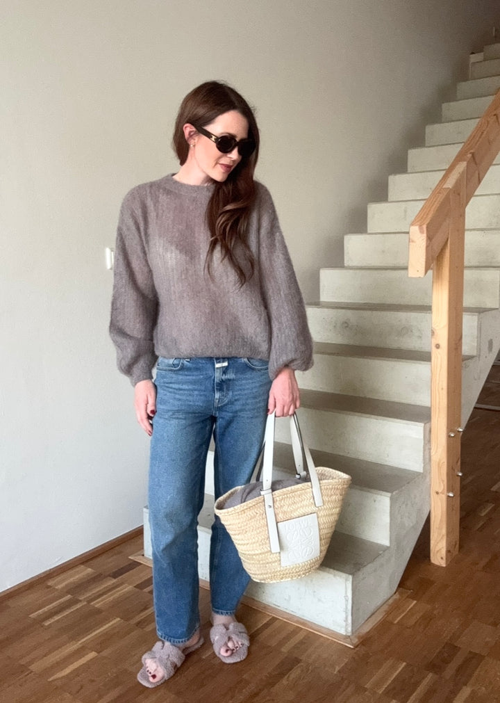 Mohair-Pullover - Taupe
