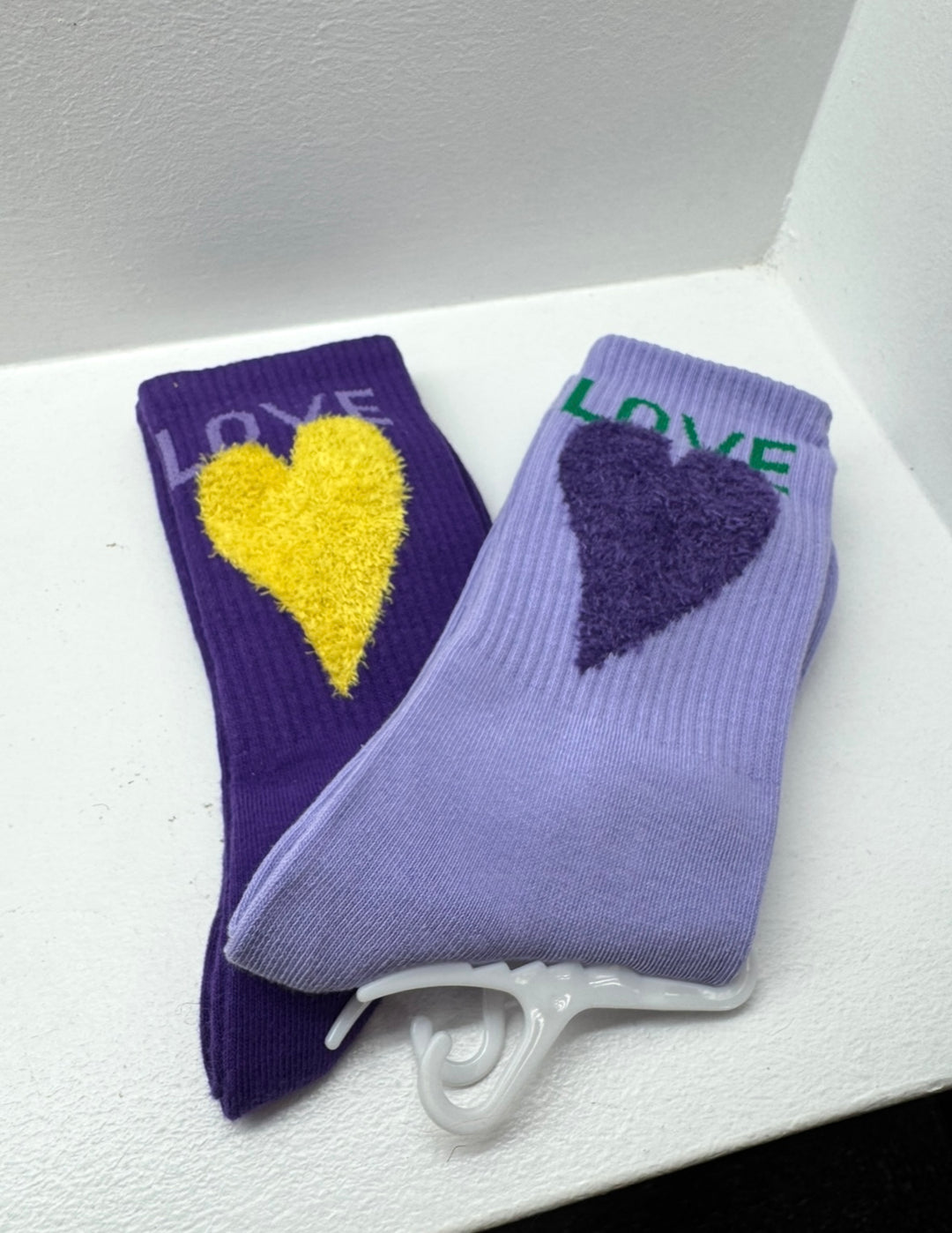 Socken mit Herz - Lila