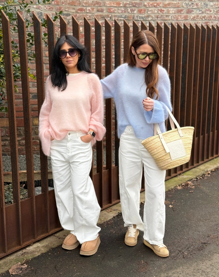Dünner Mohairpullover - Rosa