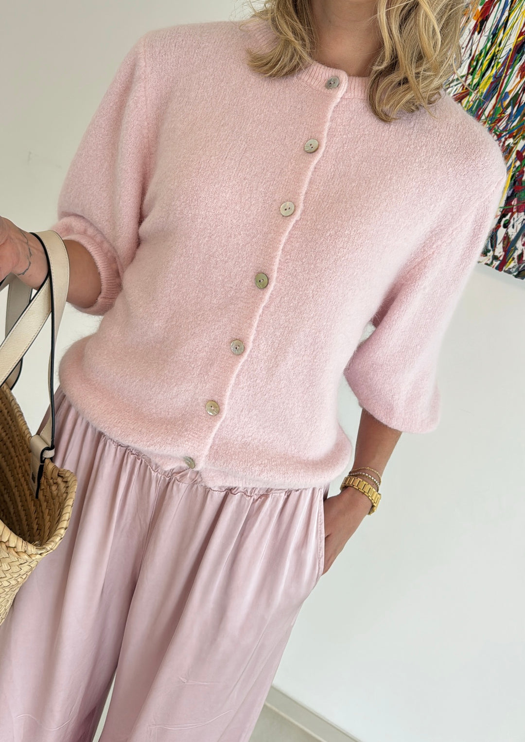 Angora Cardigan - Rosa