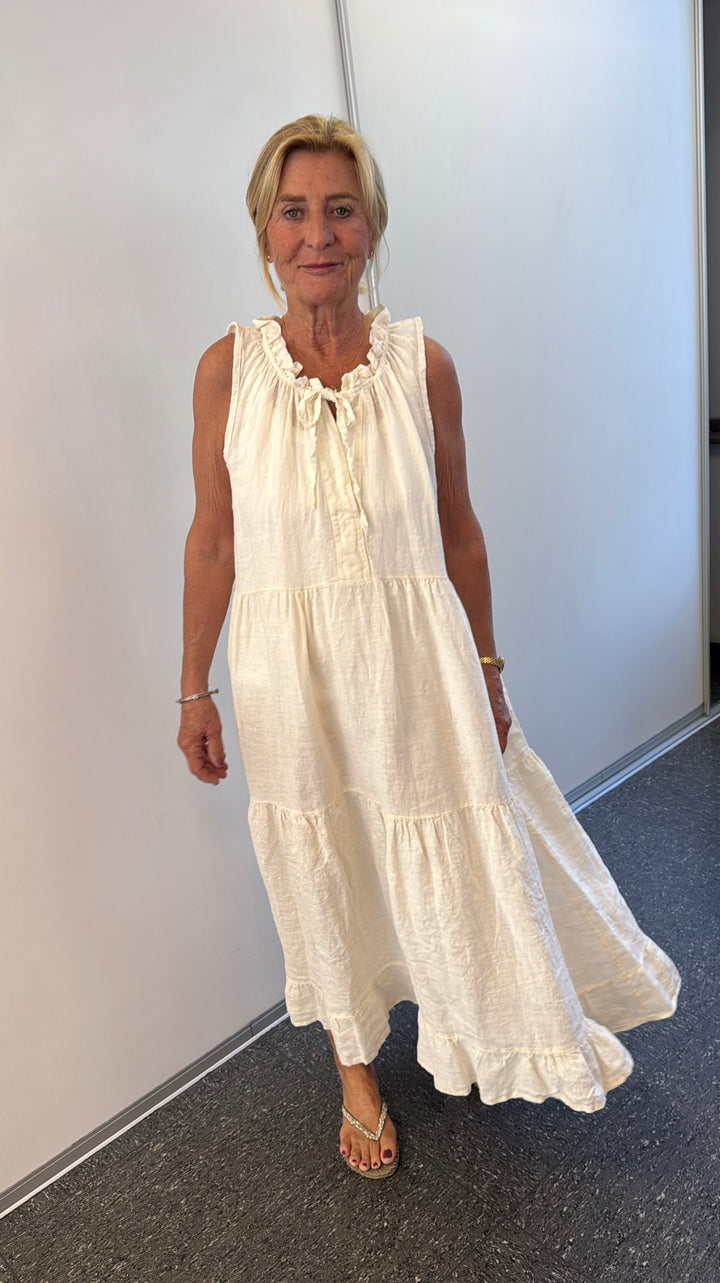 Leinenkleid - Creme