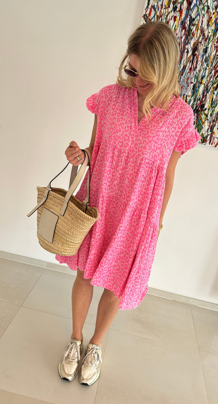Musselin-Kleid mit Print