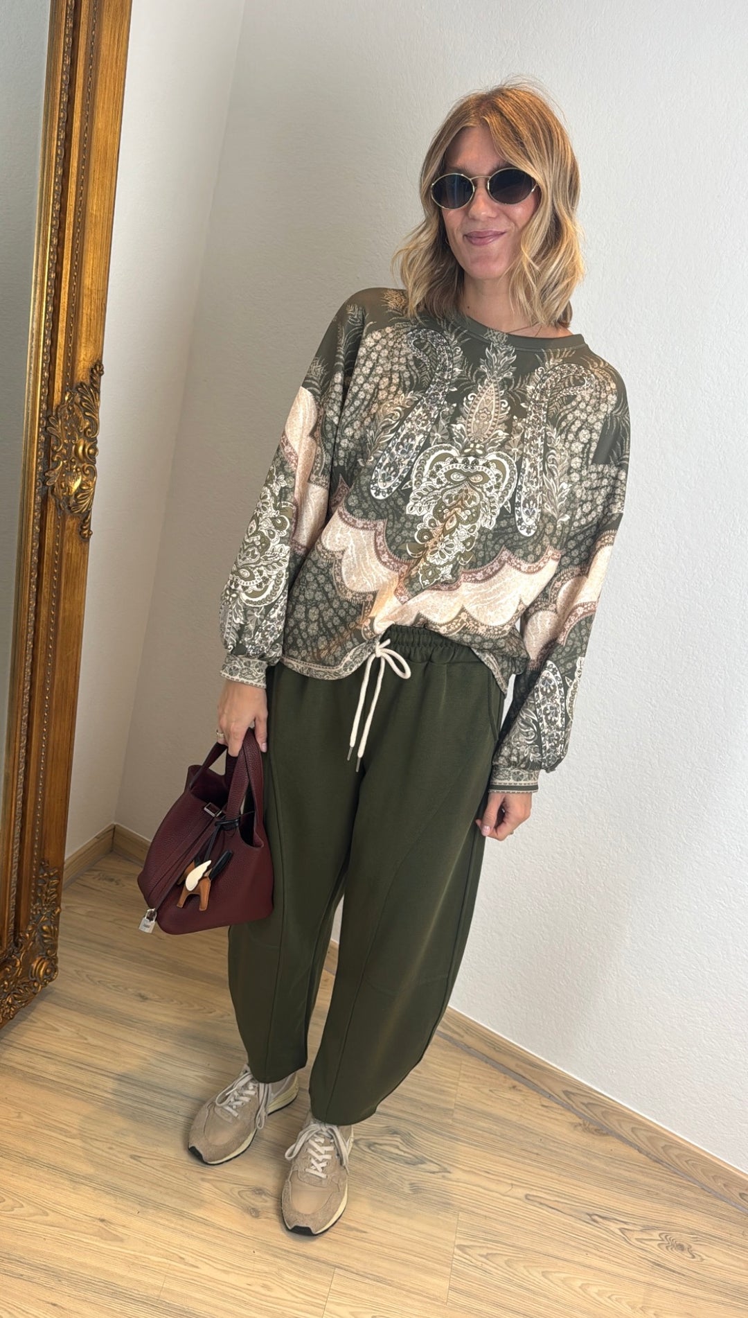 Shirt mit Print - Khaki