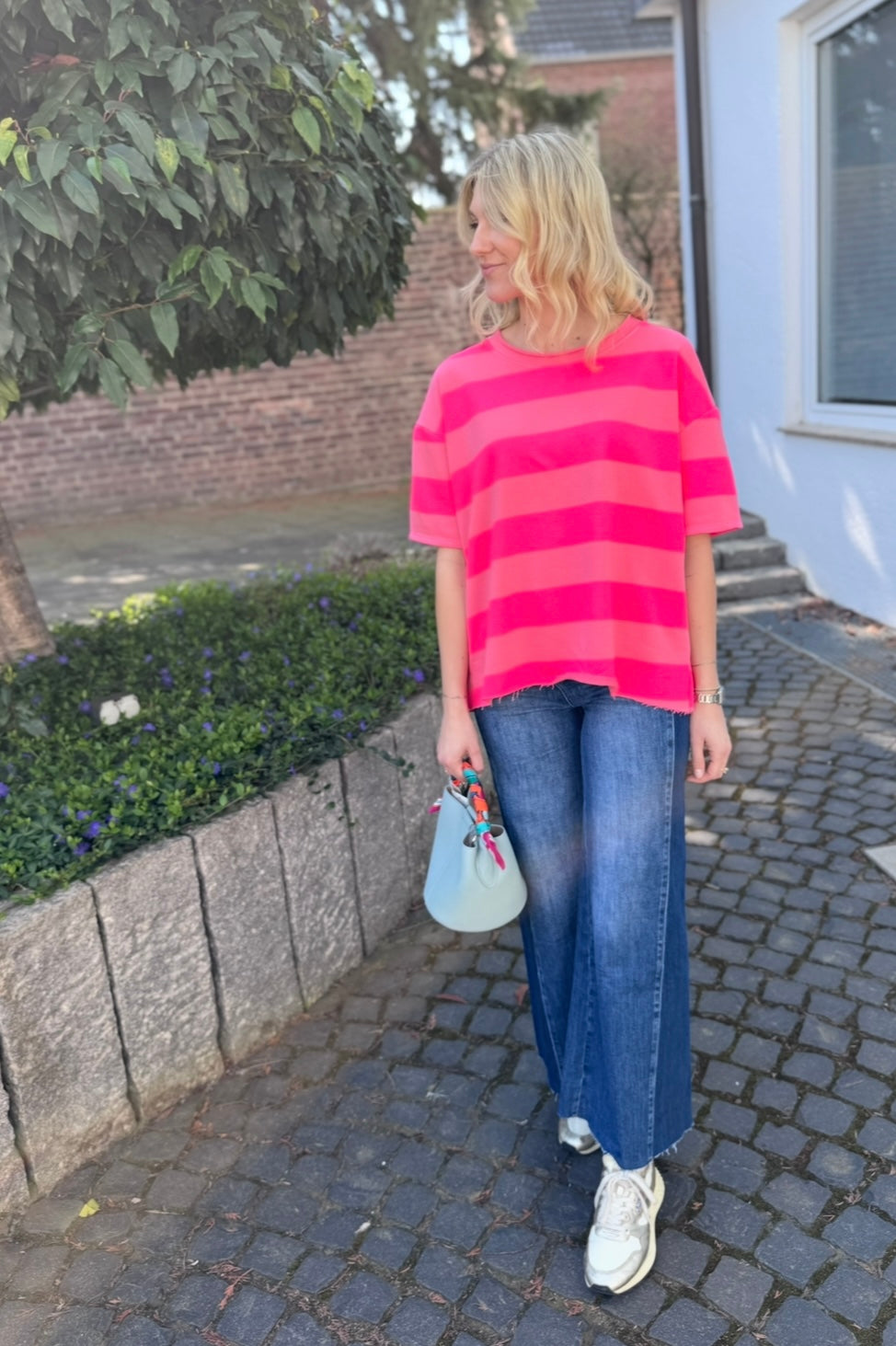 Gestreiftes Shirt - Pink