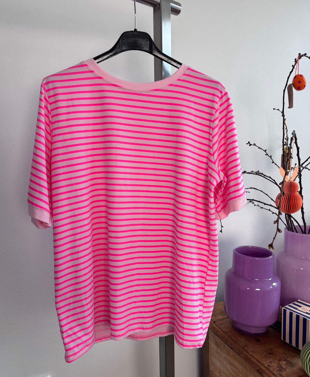 Shirt mit Streifen - Pink (Neon)