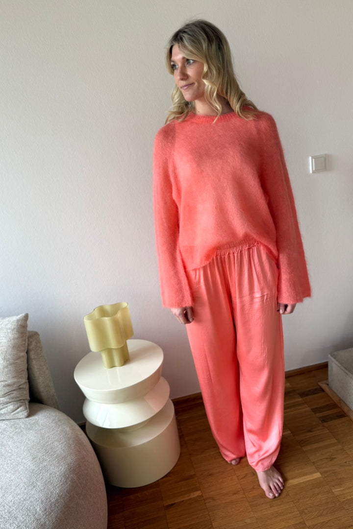 Dünner Mohairpullover - Orange