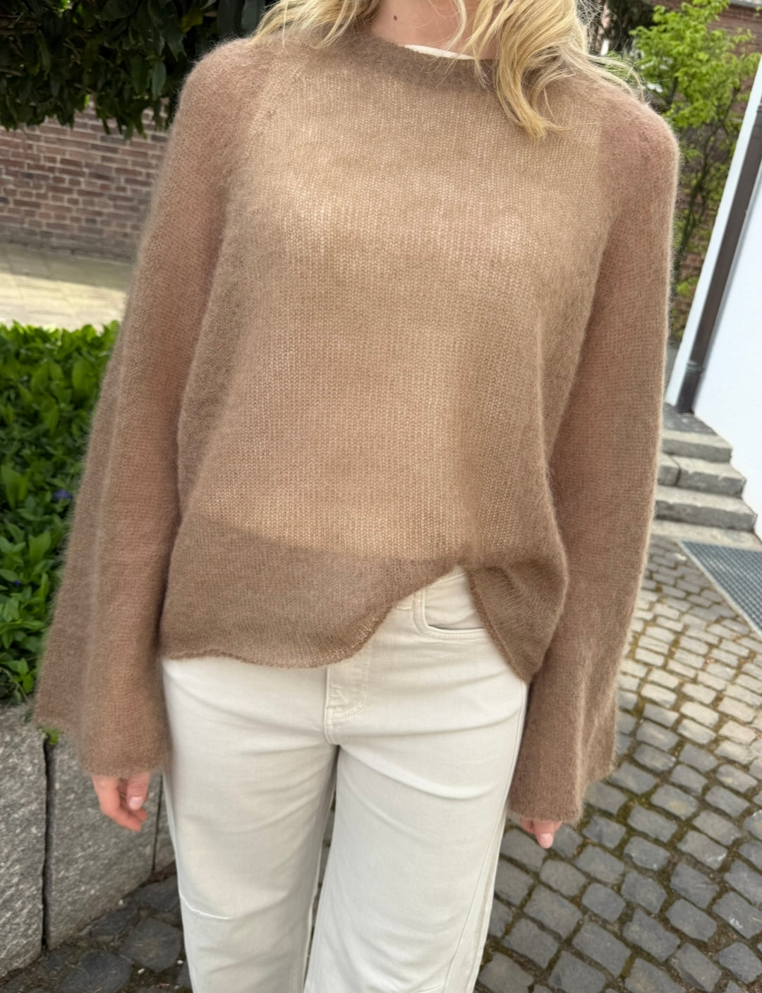 Barrel-Jeans - Beige