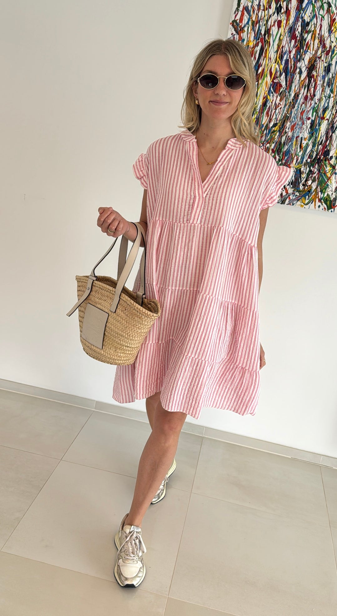Musselin-Kleid - Rosa