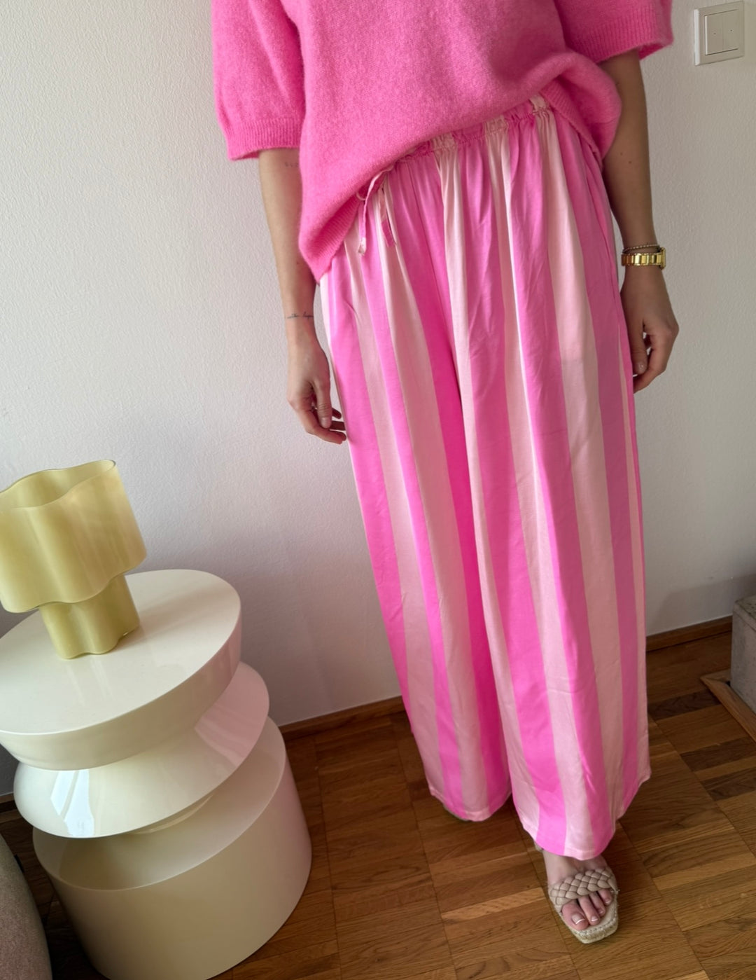 Hose mit breiten Streifen - Pink