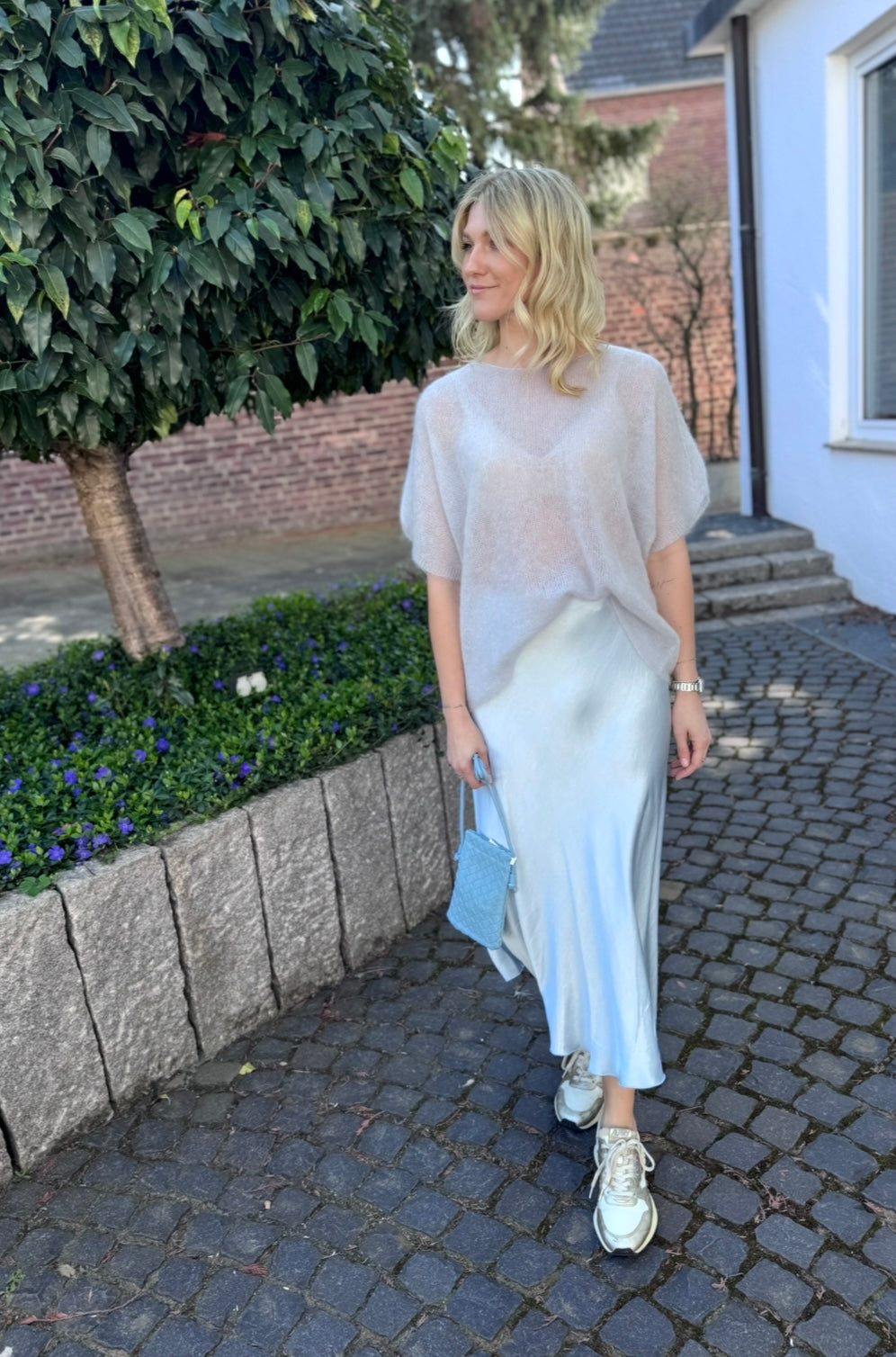 Dünnes Mohairshirt - Grau