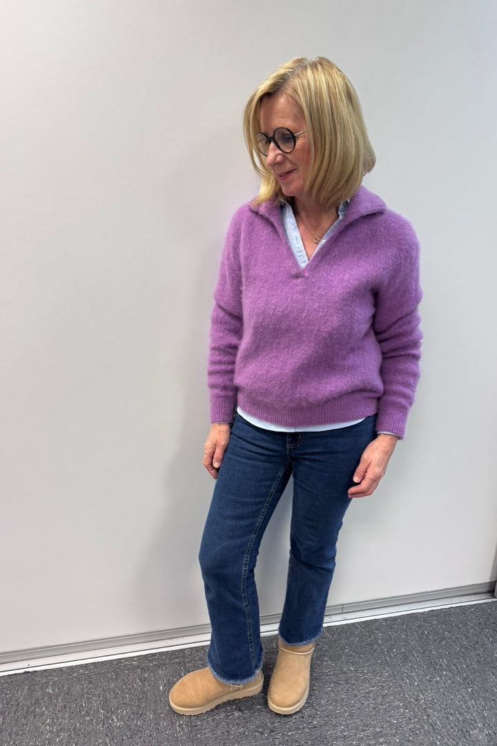 Mohair-Pullover - Lila