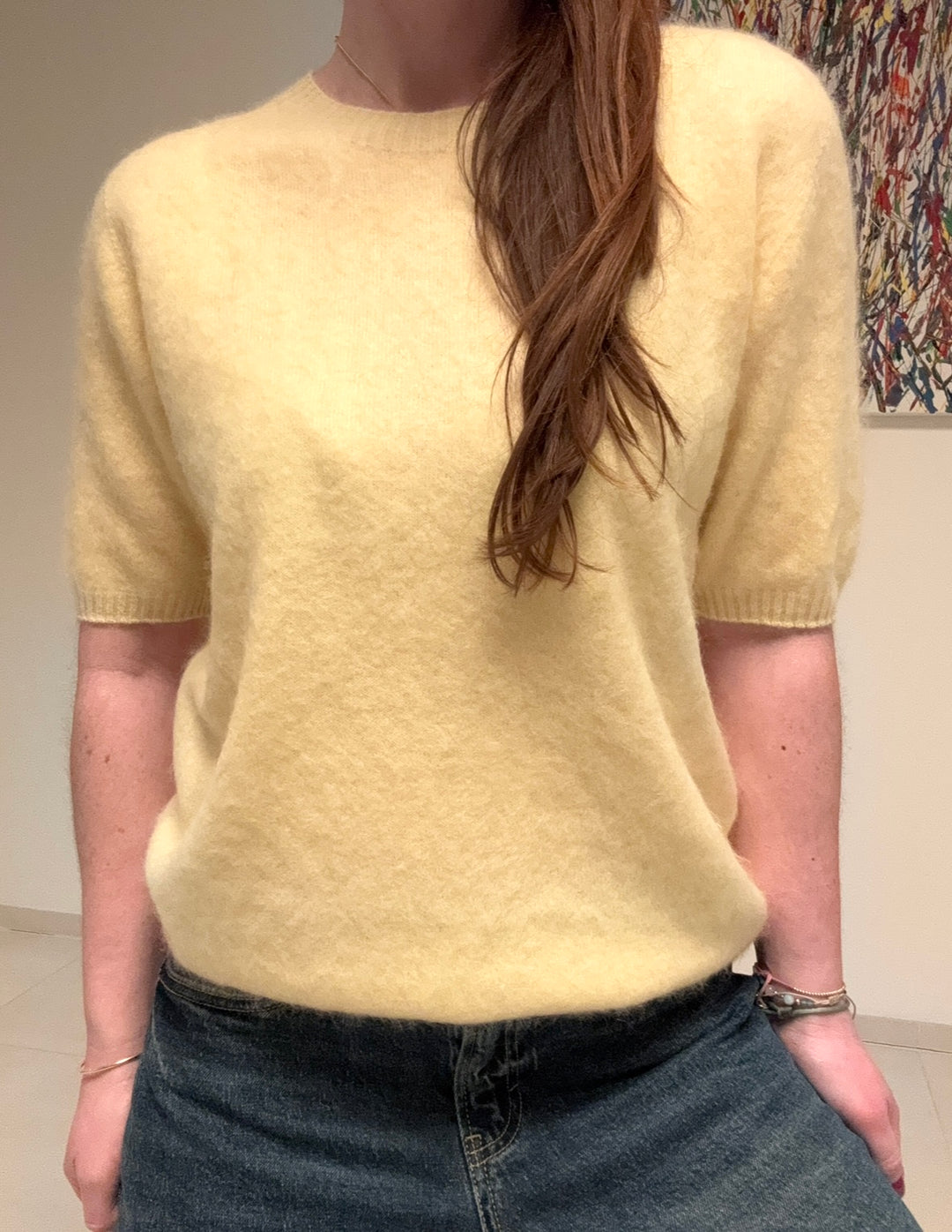 Kaschmir/Woll Shirt - Gelb