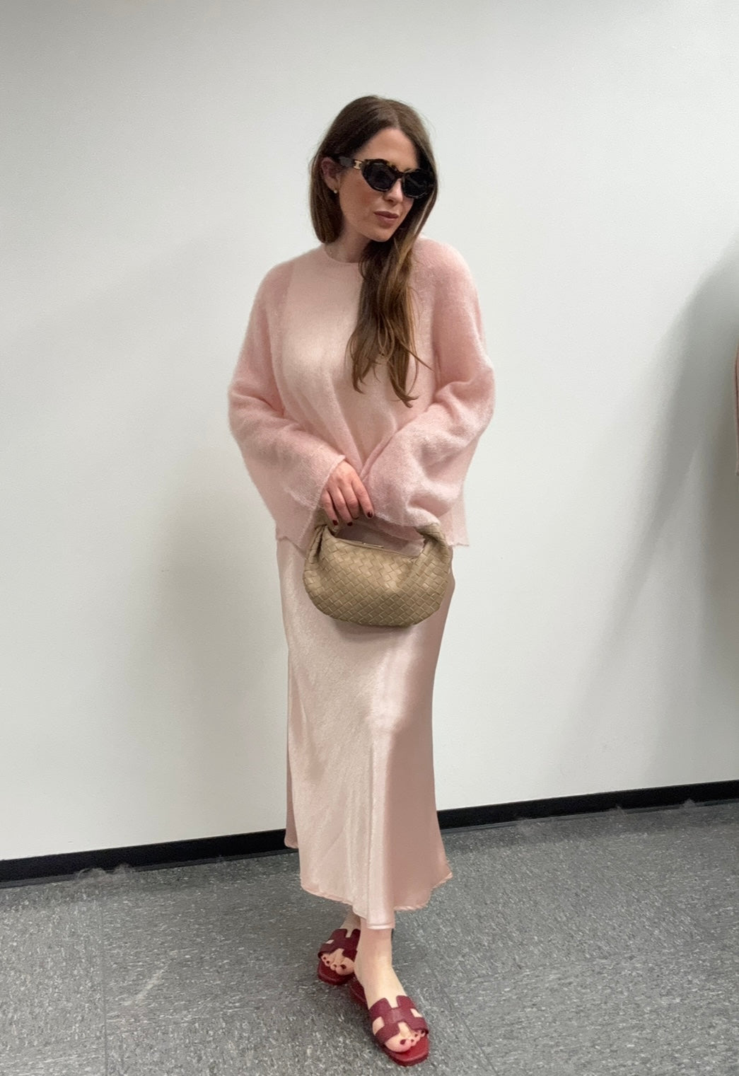 Dünner Mohairpullover - Rosa