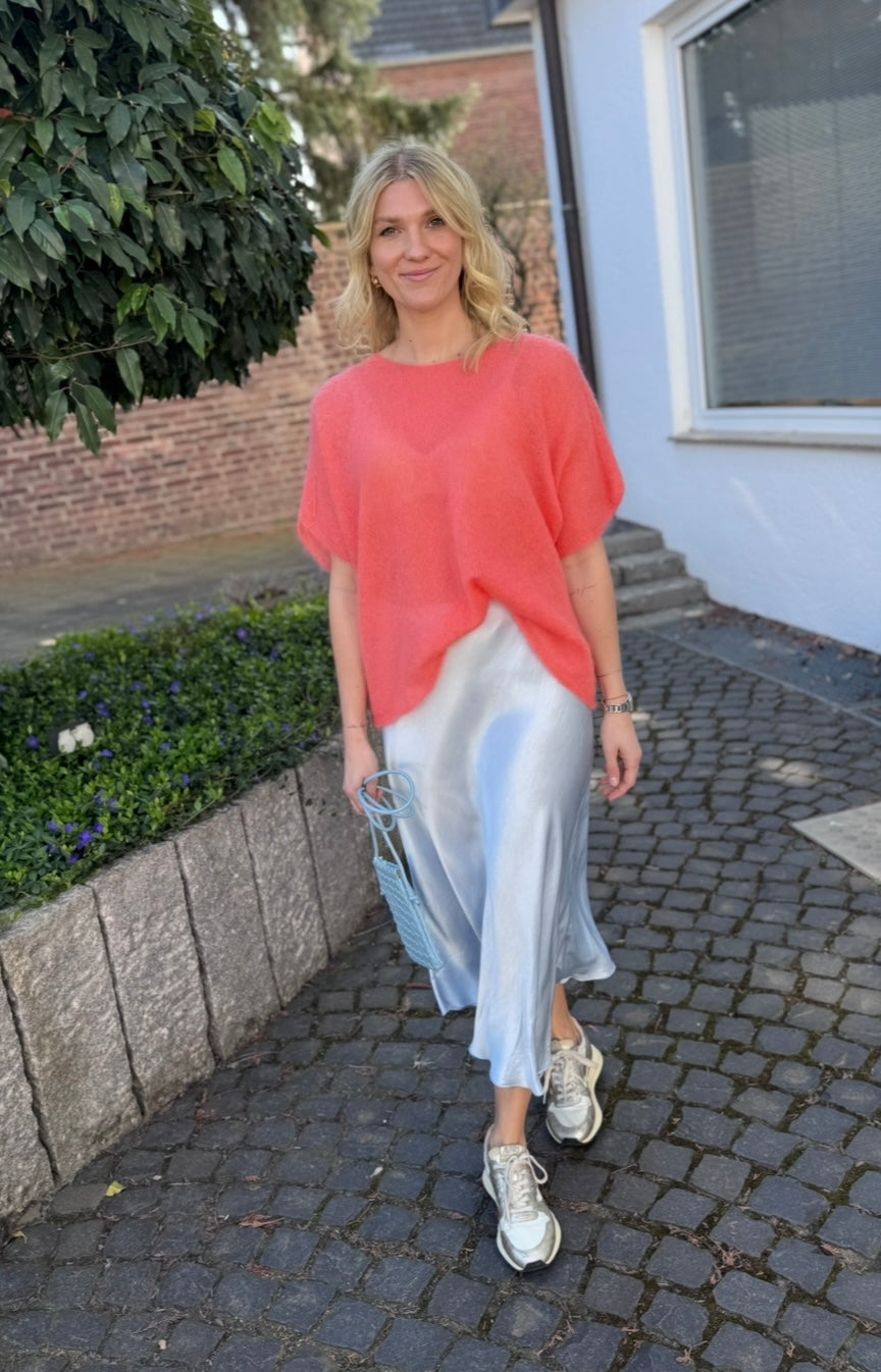Dünnes Mohairshirt - Orange