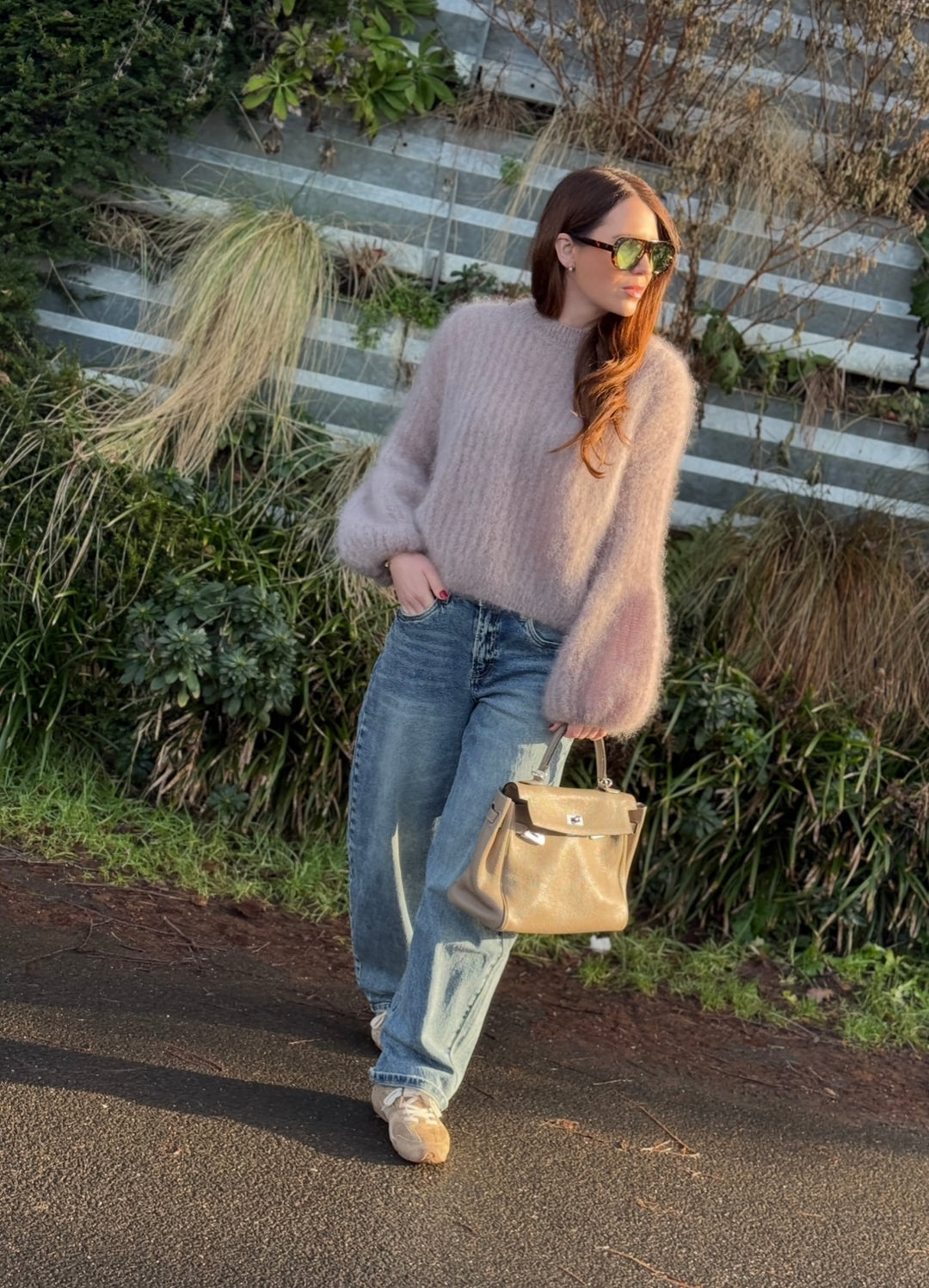 Limited Mohiar-Pullover - Taupe