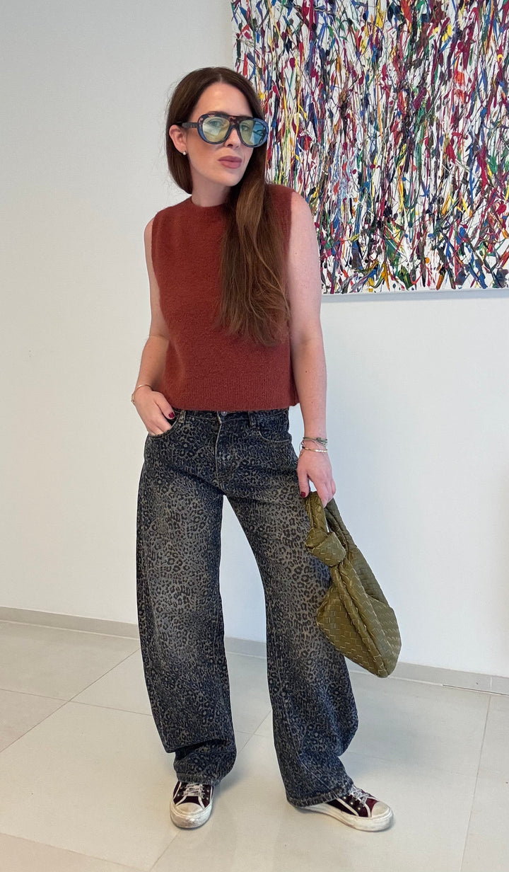Barreljeans mit Print