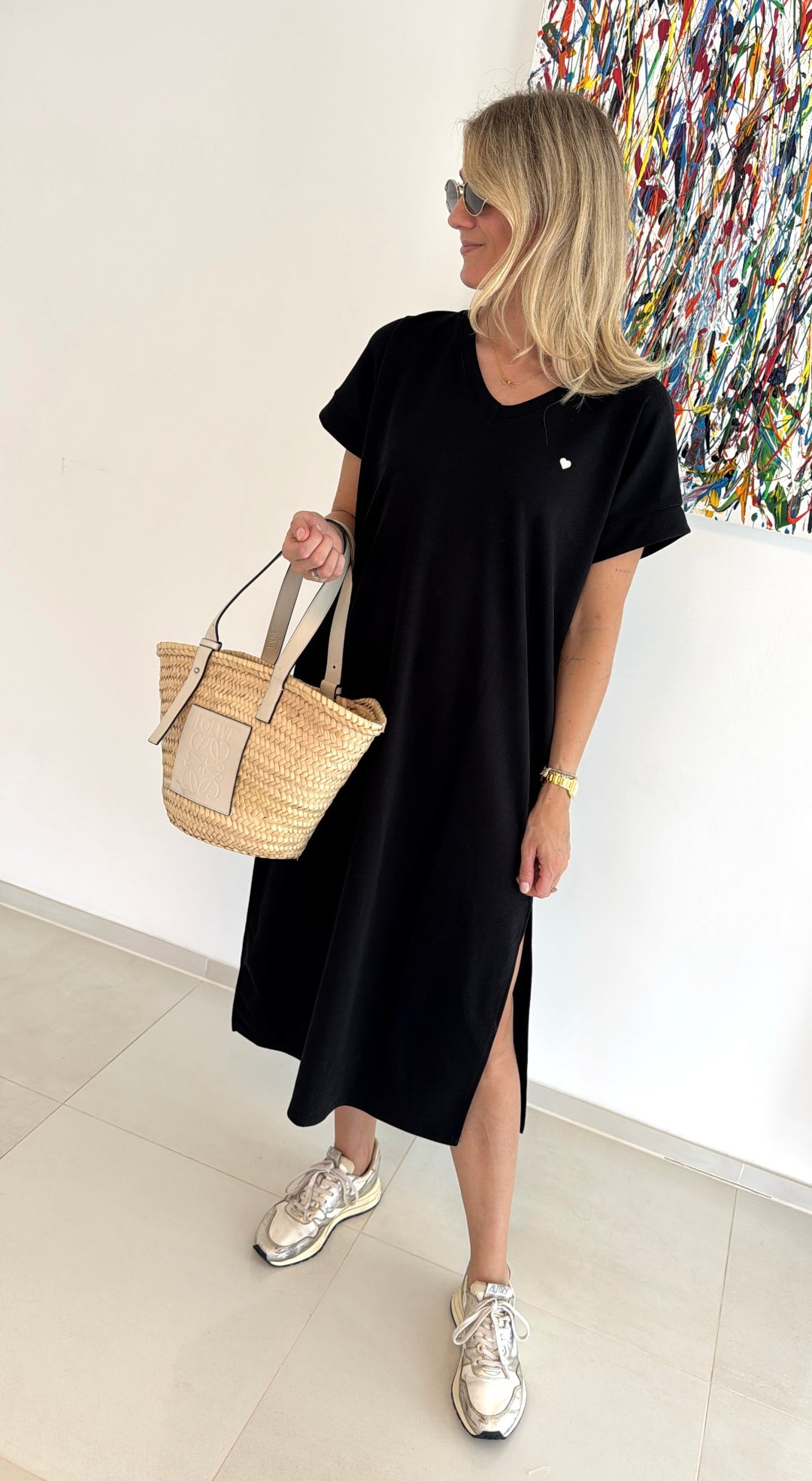 Kleid aus Baumwolle - Schwarz